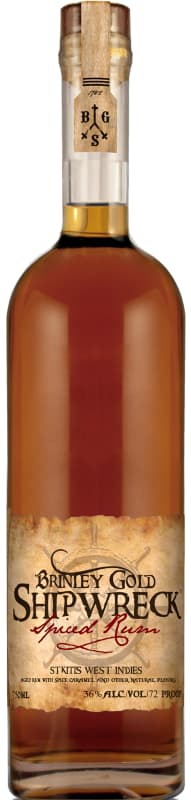 Brinley Gold Shipwreck Spiced Rum Front Bottle Shot