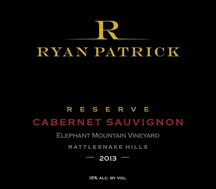 Ryan Patrick Elephant Mountain Vineyard Reserve Cabernet Sauvignon 2013 Front Label