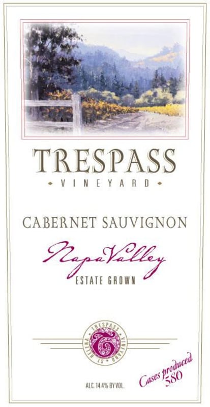Trespass Vineyard Cabernet Sauvignon 2007 Front Label