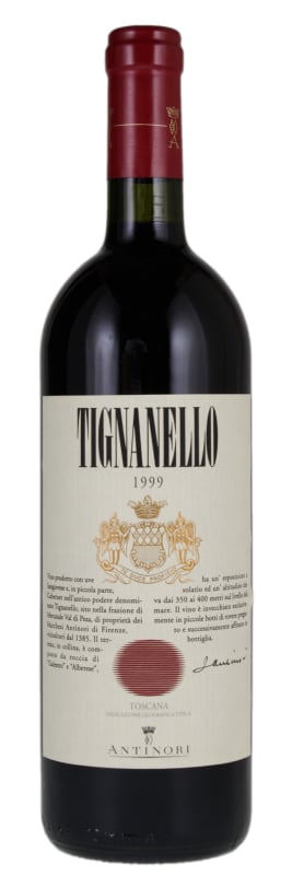 Marchesi Antinori Tignanello 1999 Front Bottle Shot