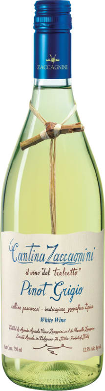 Zaccagnini Pinot Grigio 2022 Front Bottle Shot