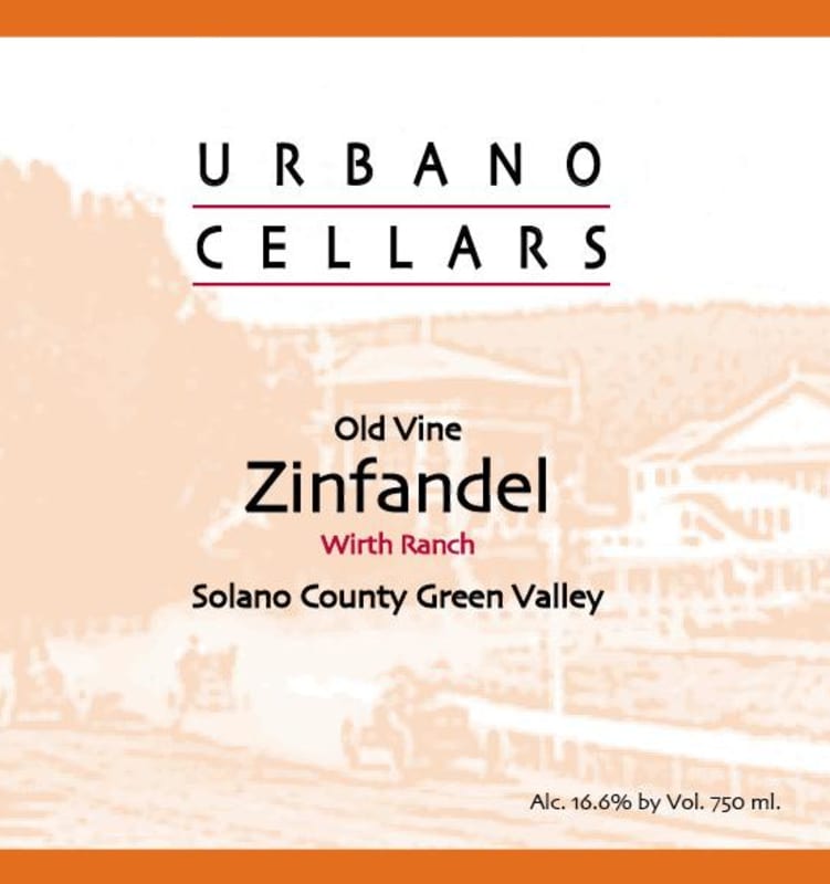 Urbano Cellars Wirth Range Old Vine Zinfandel 2013 Front Label