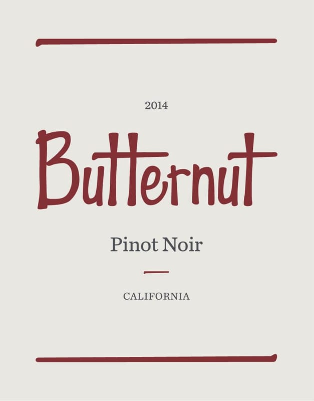 BNA Wine Group Butternut Pinot Noir 2014 Front Label