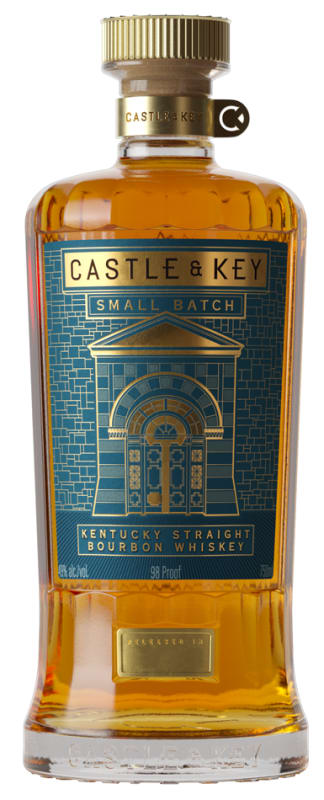 Castle & Key Small Batch Straight Bourbon Whiskey Front Bottle Shot