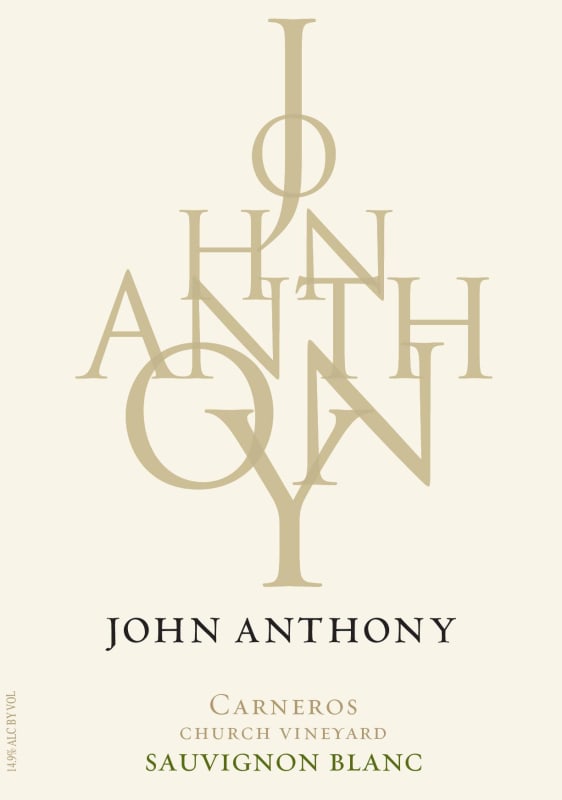 John Anthony Vineyards Carneros Church Vineyard Sauvignon Blanc 2016 Front Label