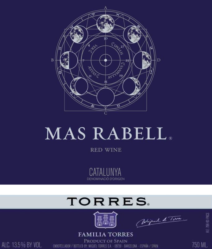 Torres Mas Rabell Tinto 2015 Front Label
