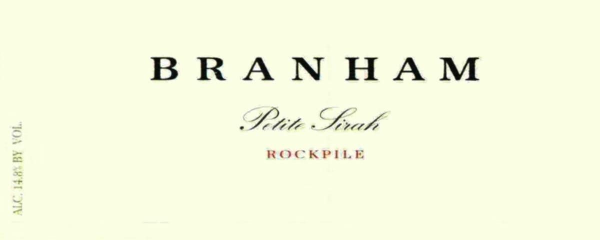 Branham Estate Wines Rockpile Petite Sirah 2012 Front Label