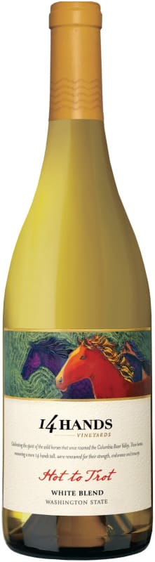 14 Hands Hot to Trot White Blend 2015 Front Bottle Shot