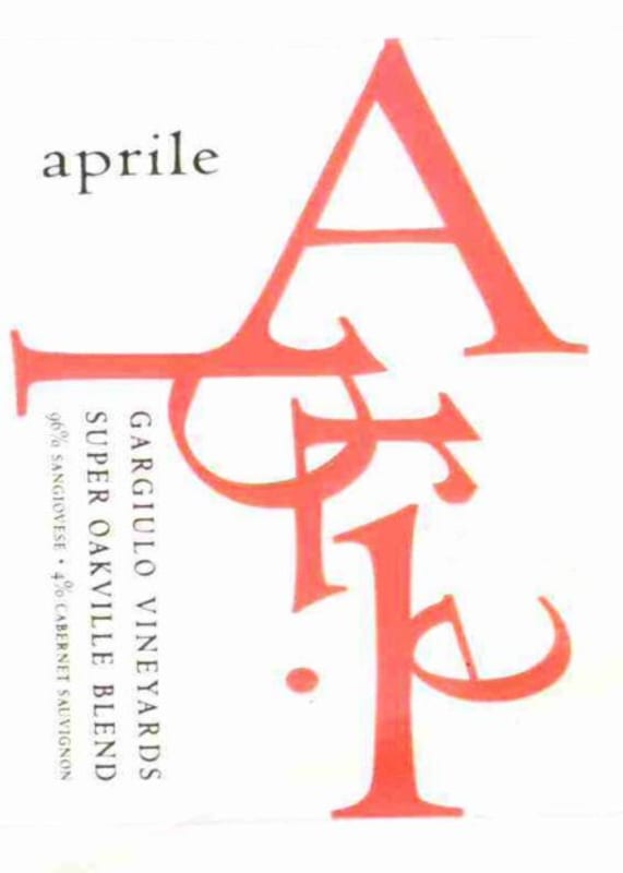 Gargiulo Vineyards Aprile Super Oakville Red 2015 Front Label