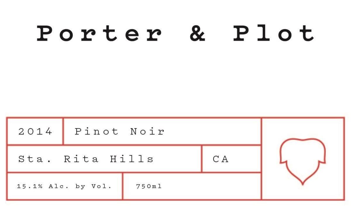 Porter & Plot Pinot Noir 2014 Front Label