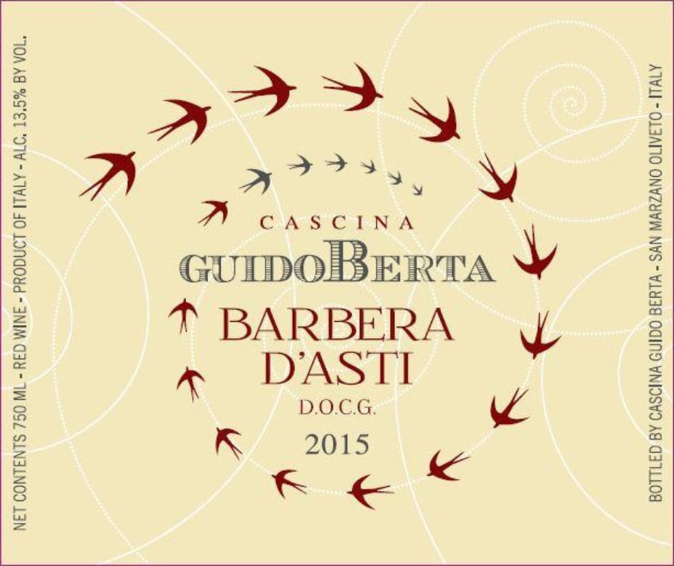 Cascina Guido Berta Barbera d'Asti 2015 Front Label