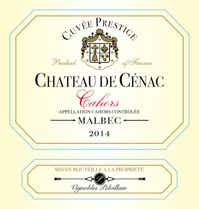 Chateau de Cenac Cuvee Prestige Malbec 2014 Front Label
