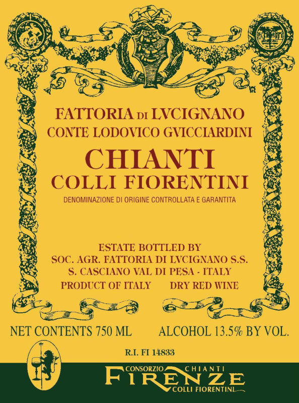 Lucignano Chianti Colli Fiorentini 2015 Front Label