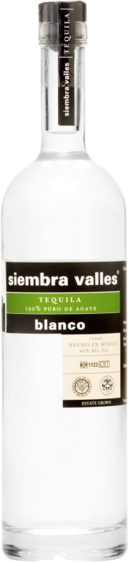 Siembra Valles Blanco Tequila Front Bottle Shot