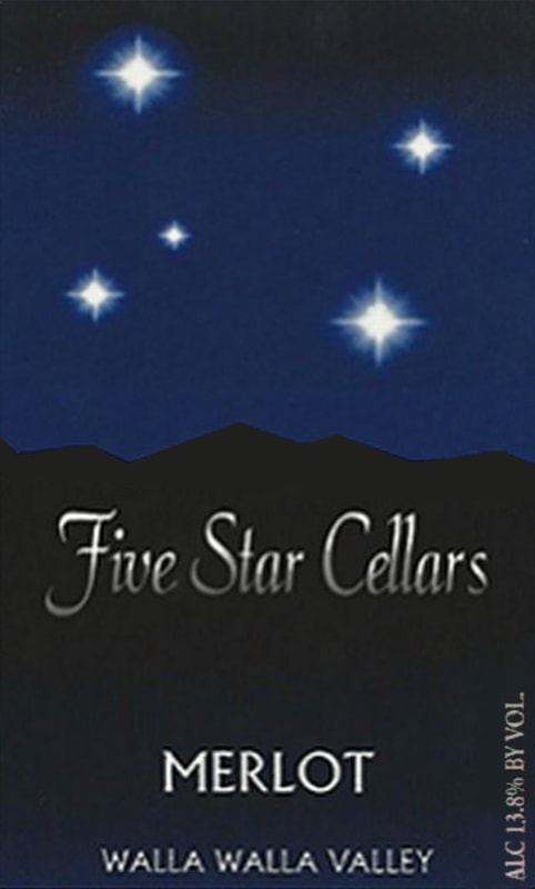 Five Star Cellars Merlot 2003 Front Label