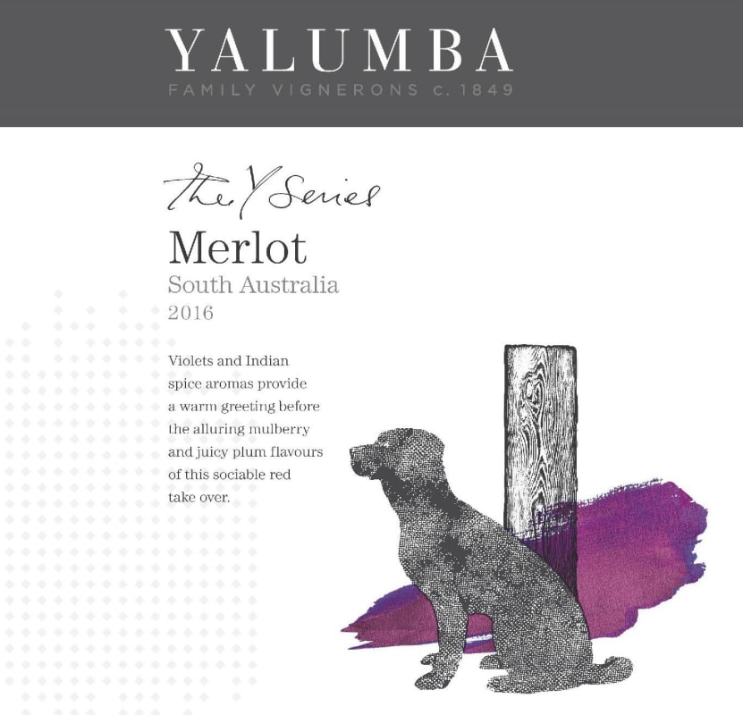 Yalumba Y Series Merlot 2016 Front Label