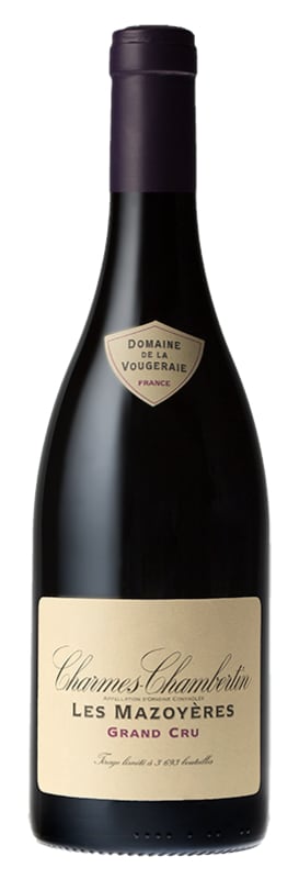Domaine de la Vougeraie Charmes-Chambertin Les Mazoyeres Grand Cru 2002 Front Bottle Shot