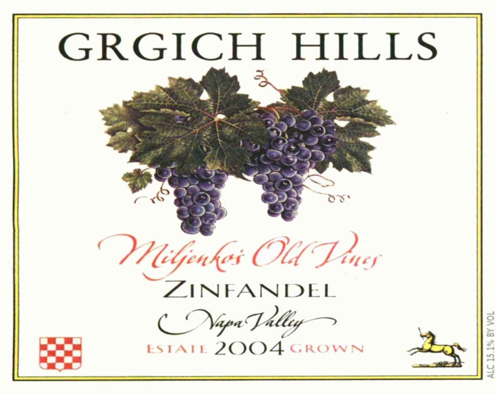 Grgich Hills Estate Miljenko's Old Vines Zinfandel 2004 Front Label