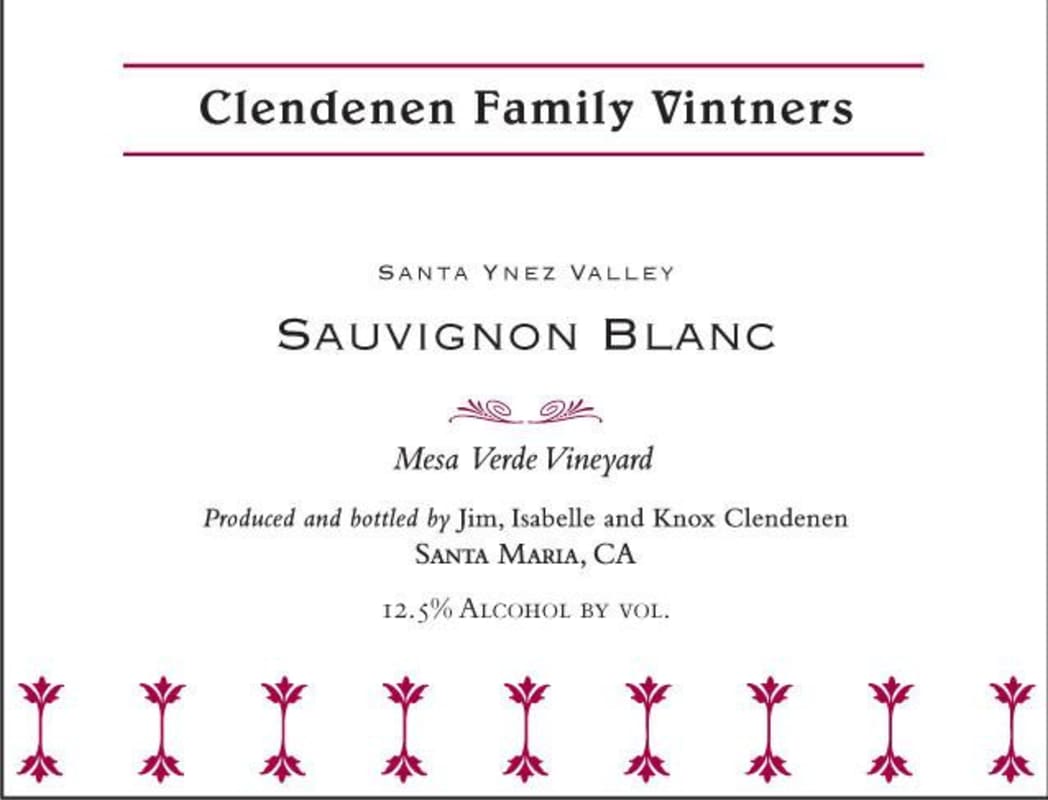 Au Bon Climat Clendenen Family Vineyards Mesa Verde Vineyard Sauvignon Blanc 2015 Front Label