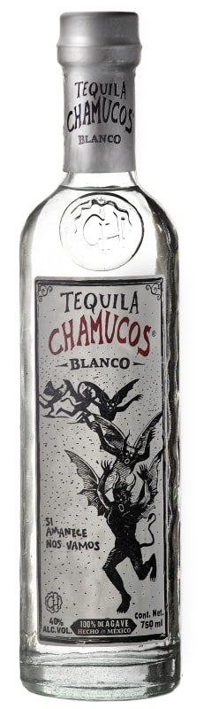 Chamucos Blanco Tequila Front Bottle Shot