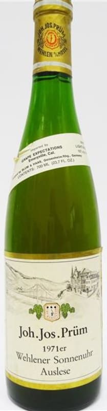 Joh. Jos. Prüm Wehlener Sonnenuhr Riesling Auslese 1971 Front Bottle Shot