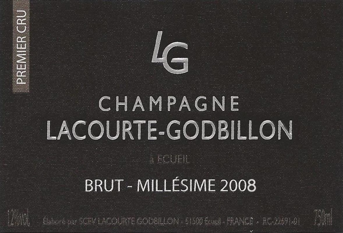 Champagne Lacourte Godbillon Premier Cru 2008 Front Label