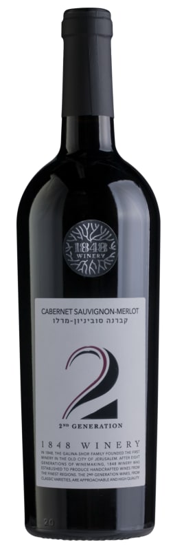 1848 Winery Second Generation Cabernet Sauvignon-Merlot (OU Kosher) 2023 Front Bottle Shot