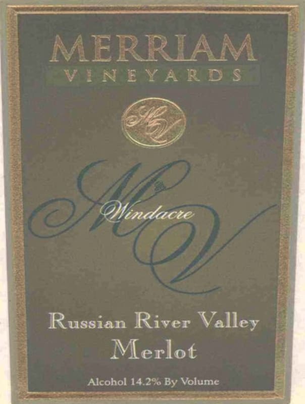 Merriam Vineyards Windacre Vineyard Merlot 2012 Front Label