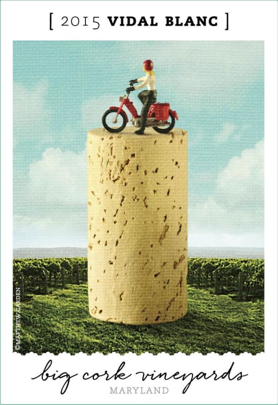 Big Cork Vineyards Vidal Blanc 2015 Front Label