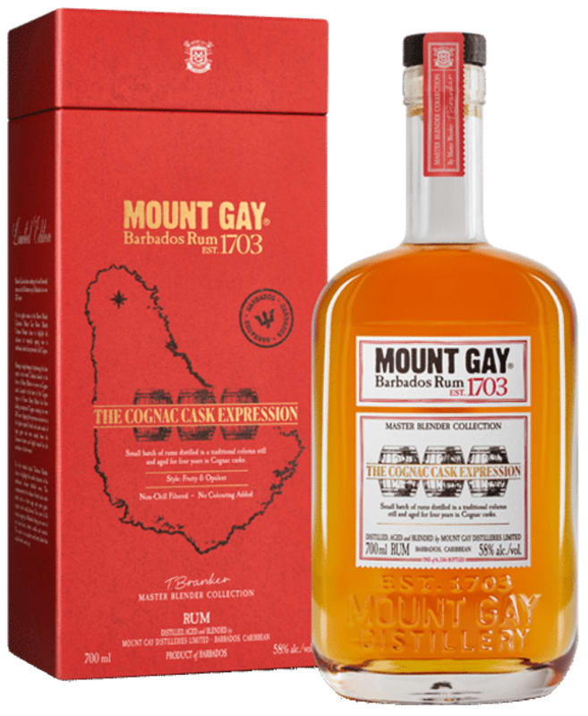 Mount Gay Master Blender Collection The Cognac Cask Expression (700ML) with Gift Box Front Bottle Shot