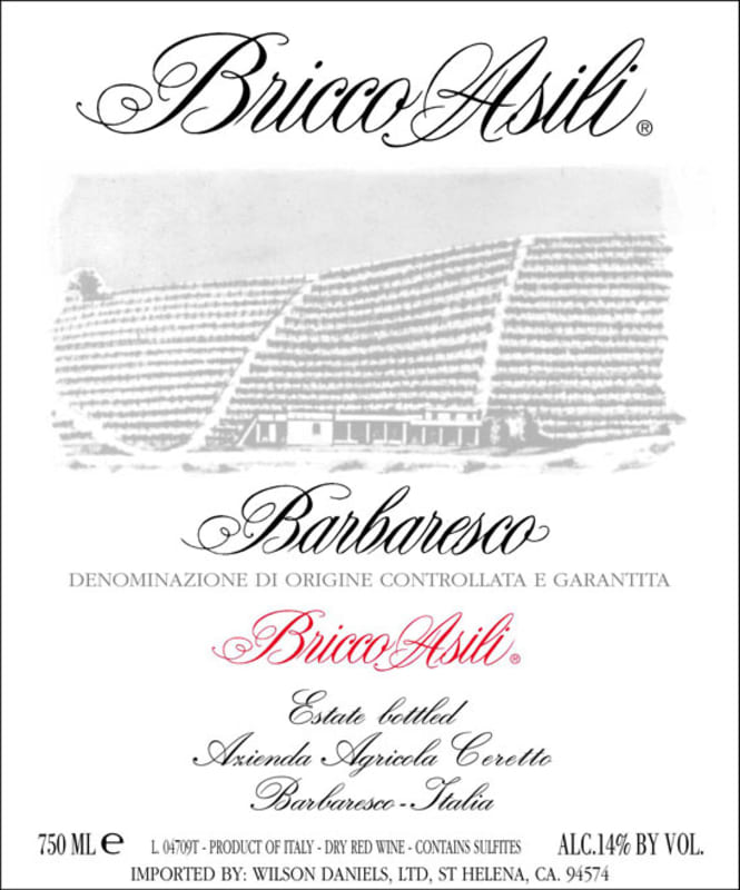 Ceretto Barbaresco Bricco Asili 2019 Front Label
