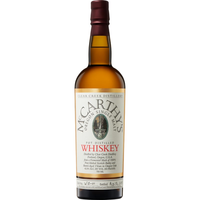 McCarthy's 3 Year Oregon Whiskey Front Bottle Shot