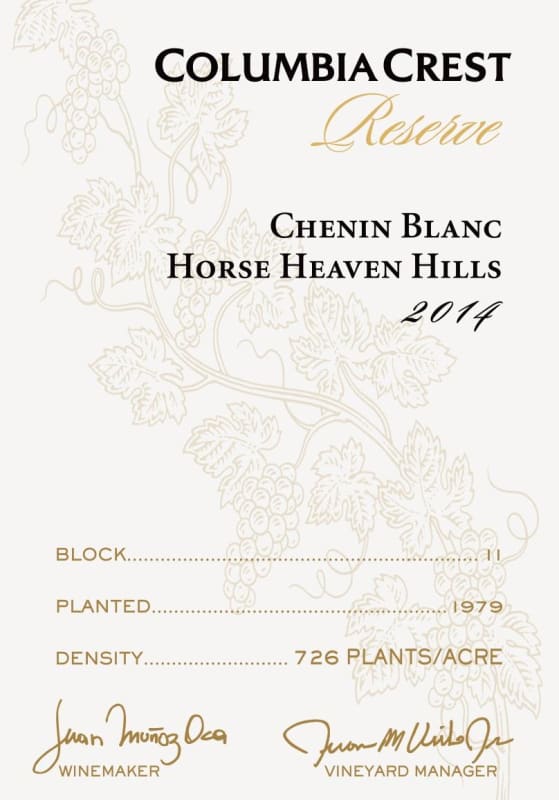 Columbia Crest Horse Heaven Hills Reserve Chenin Blanc 2014 Front Label