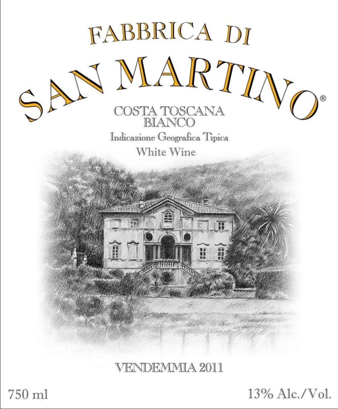 Fabbrica di San Martino Costa Toscana Bianco 2011 Front Label