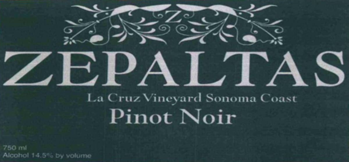 Zepaltas La Cruz Vineyard Pinot Noir 2005 Front Label