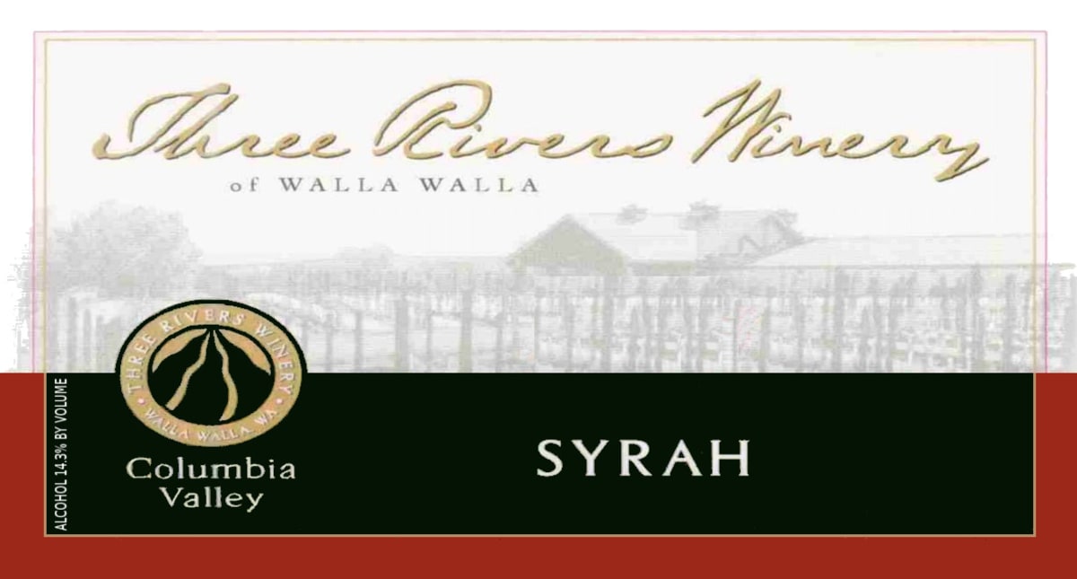 Three Rivers Columbia Valley Syrah 2002 Front Label