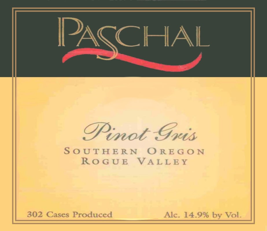 Paschal Winery Pinot Gris 2007 Front Label