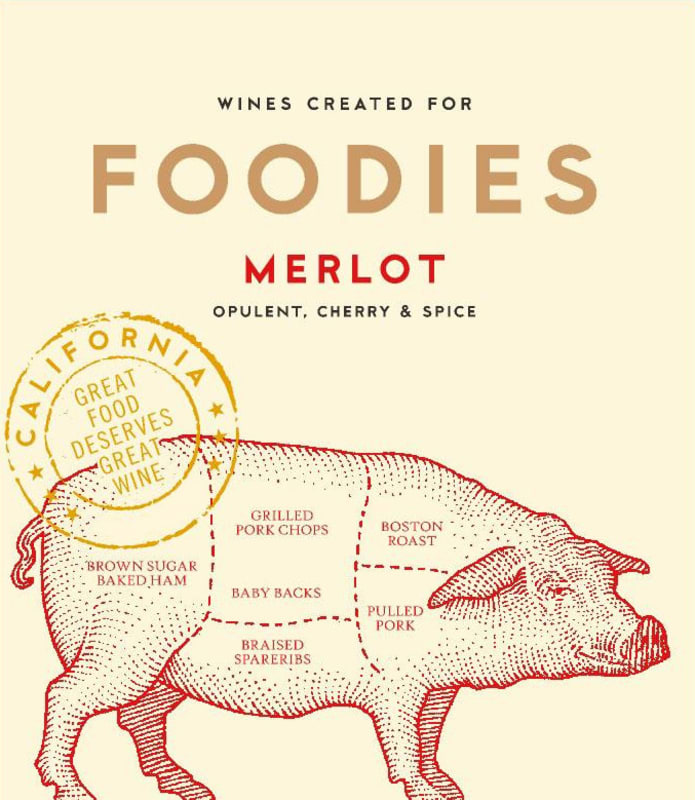 Foodies Wines Merlot Front Label