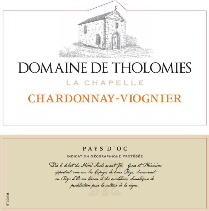 Domaine de Tholomies La Chapelle Chardonnay Viognier 2015 Front Label