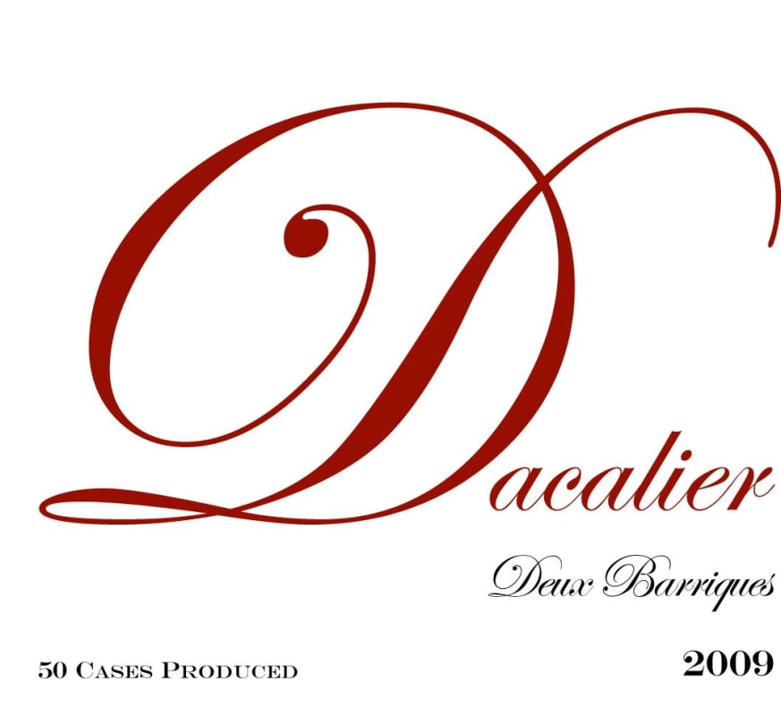 Playwright Wines Dacalier Deux Barriques 2009 Front Label