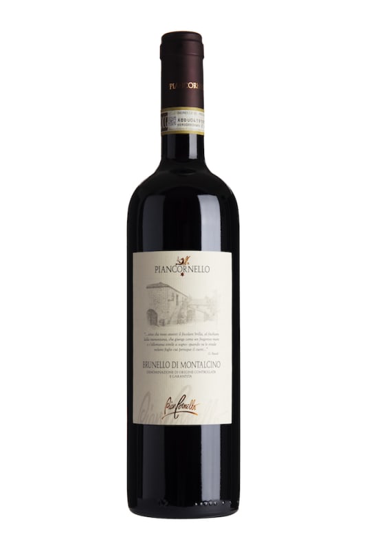Piancornello Brunello di Montalcino 2018 Front Bottle Shot