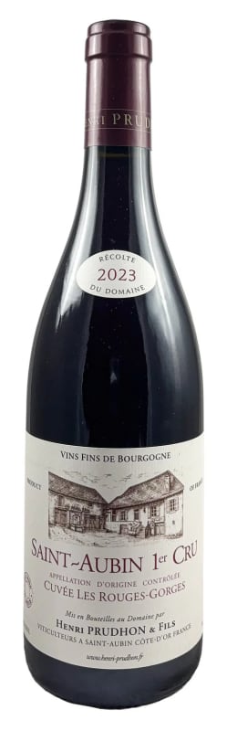 Domaine Henri Prudhon Saint-Aubin Cuvee Les Rouges Gorges Premier Cru 2023 Front Bottle Shot