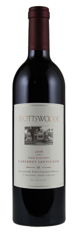 Spottswoode Cabernet Sauvignon 2008 Front Bottle Shot