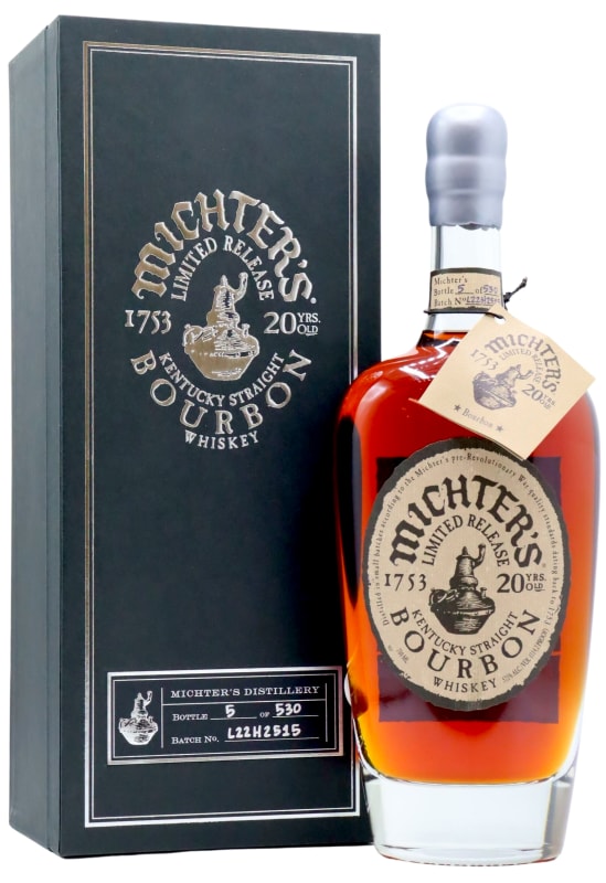 Michter's 20 Year Kentucky Straight Bourbon Whiskey (2022 Release) with Gift Box Front Bottle Shot