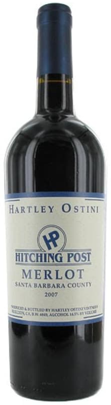Hitching Post Hartley Ostini Merlot 2013 Front Bottle Shot