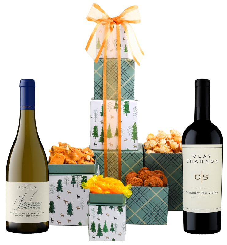Red & White Wine Winter Wonderland Gift Tower Gift Product Image