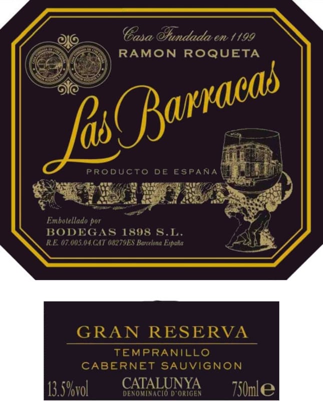 Bodegas Roqueta Gran Reserva Las Barracas 2011 Front Label