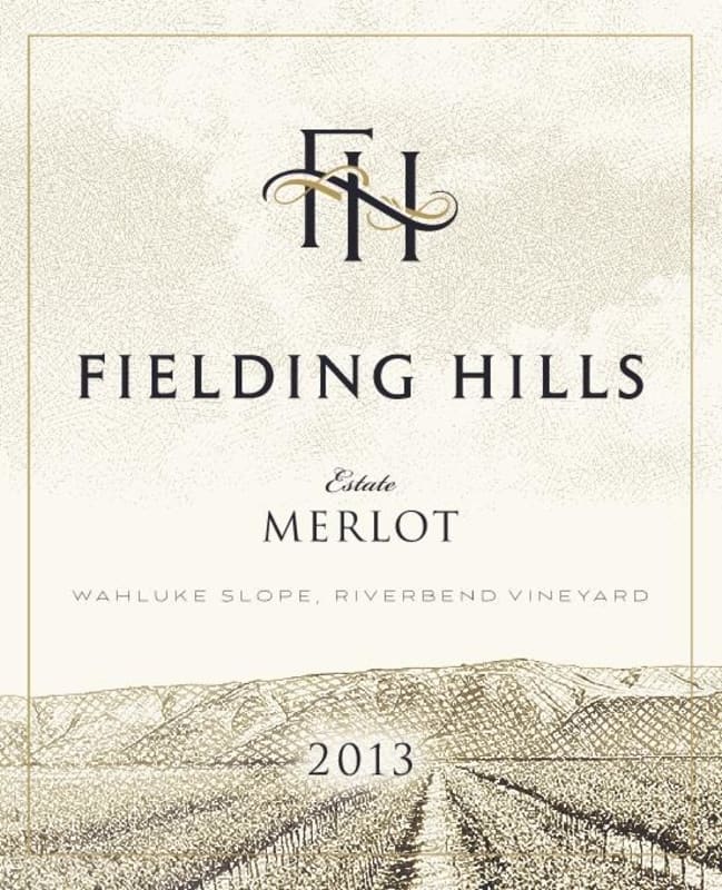 Fielding Hills Winery Riverbend Vineyard Merlot 2013 Front Label
