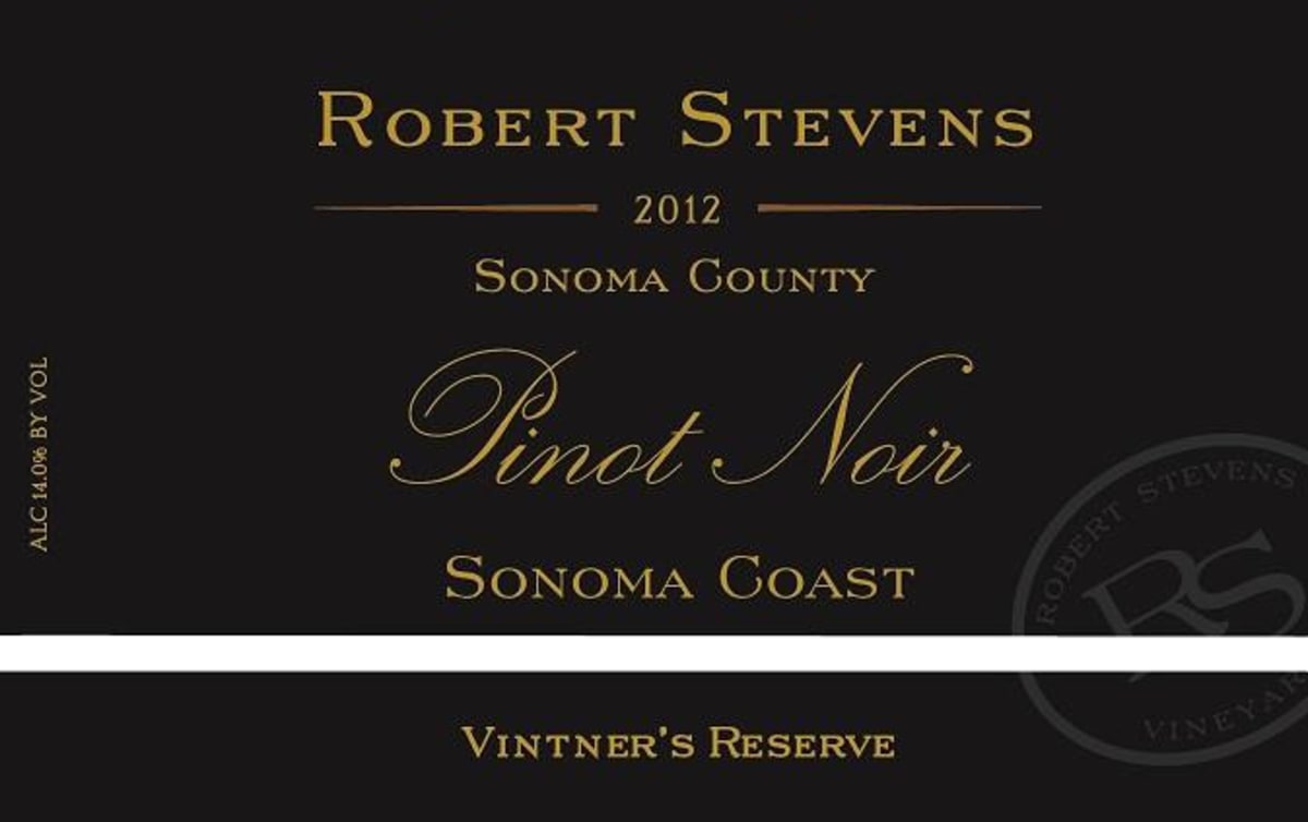 Robert Stevens Sonoma Coast Pinot Noir 2012 Front Label