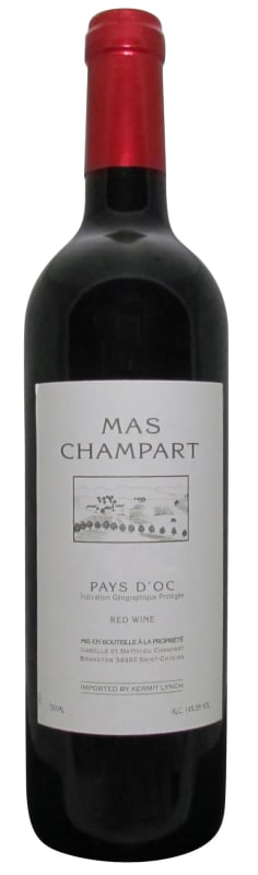 Mas Champart Vin de Pays d'Oc Rouge 2021 Front Bottle Shot